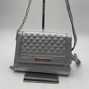 Steve Madden Silver Quilted style Crossbody Bag/Purse